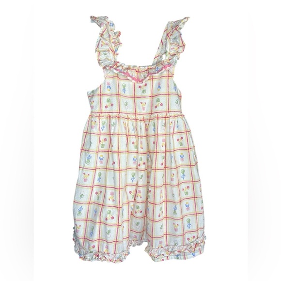 Cupcakes and cashmere girls floral summer dress sz 7 ruffle hem back buttons - Picture 4 of 11